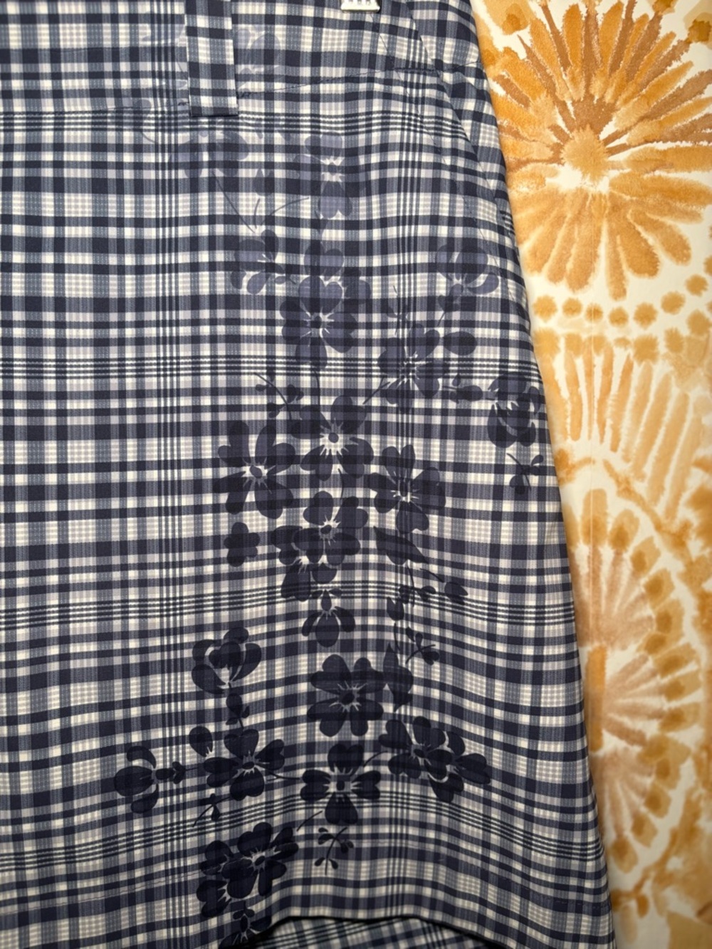 Plaid Golf Skort Navy White Floral Print Tennis Skirt Women’s Athletic - Picture 7 of 7